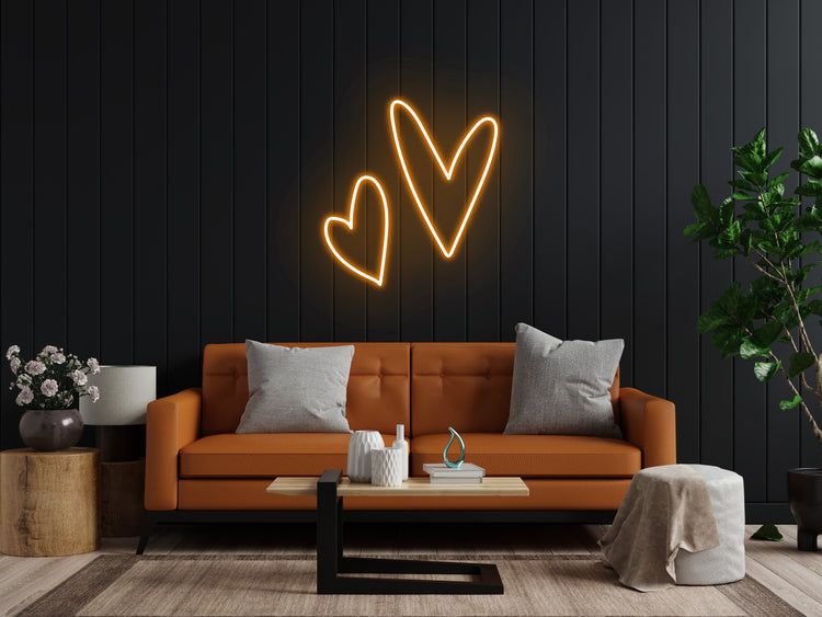 Custom Hearts Neon Sign