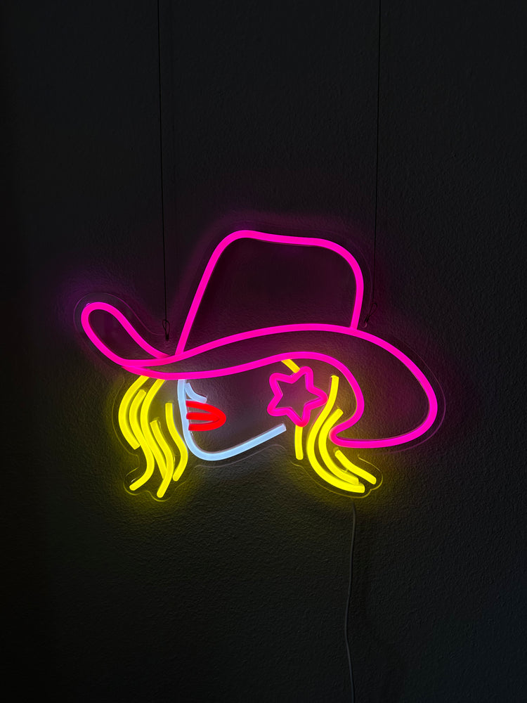 Neon Cowgirl Sign