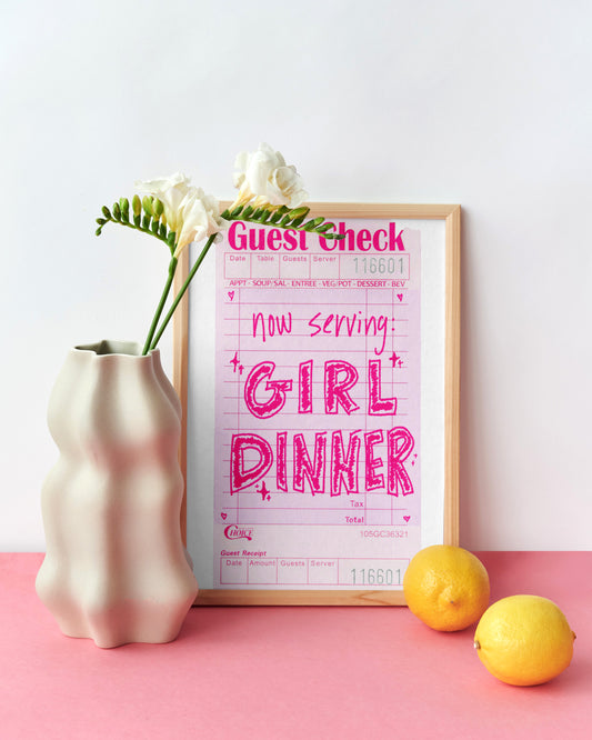 Girl Dinner Guest Check Print