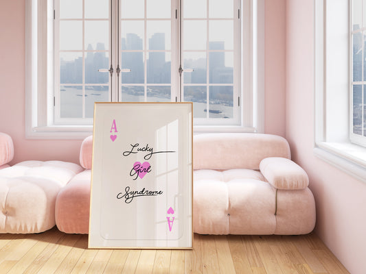 Lucky Girl Syndrome - Pink Ace of Hearts Print