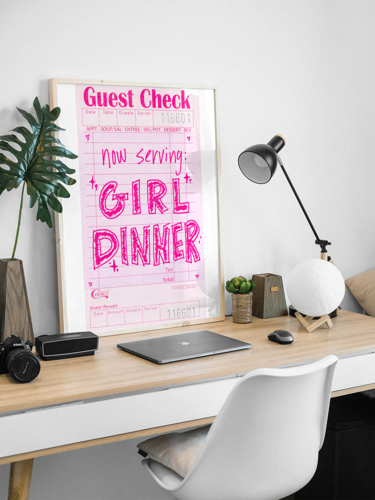 Girl Dinner Guest Check Print