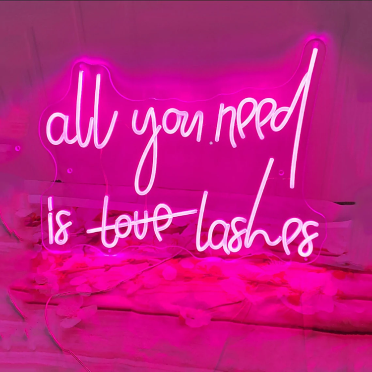 All You Need Is Love Lashes Neon Sign